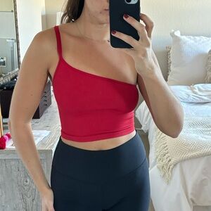 FP Movement by Free People Bold Red Asymmetrical Crop Top